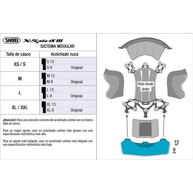 RECAMBIO SHOEI ACOLCHADO NUCA X-SPIRIT 3 RECAMBIO SHOEI ACOLCHADO NUCA X-SPIRIT 3